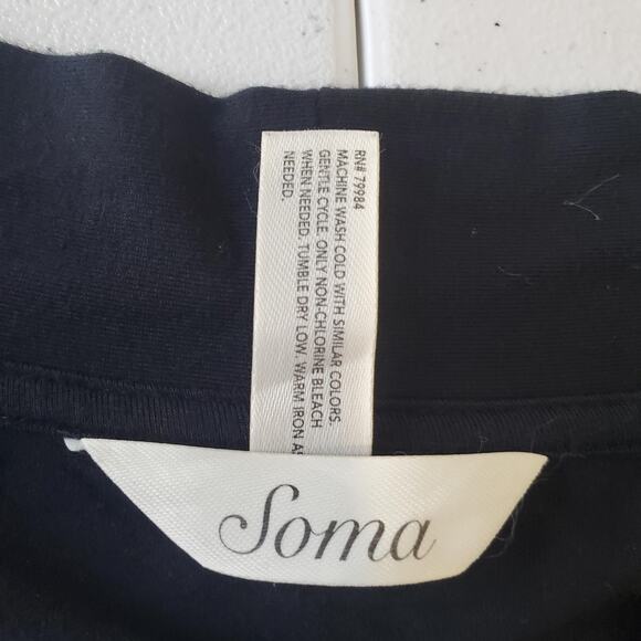 Soma Cool Nights Robe Womens Small Medium Black Lace Trim Sleepwear - Picture 3 of 7